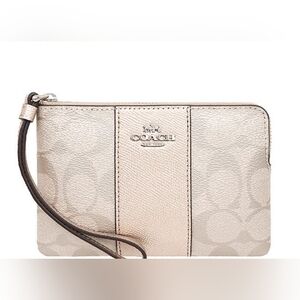 Coach Metallic Wristlet Clutch Good Cond